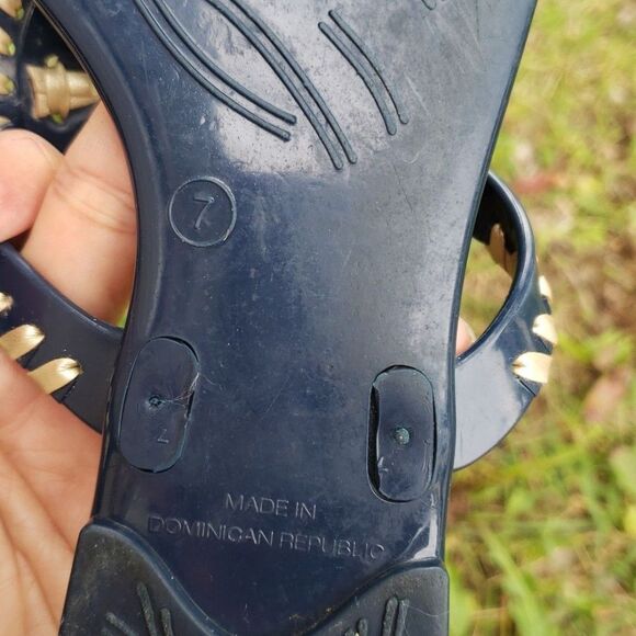 Jack Rogers Womens Georgica Jelly Sandals Slide Size 7 Beachy Vacation Navy Blue - Picture 6 of 12